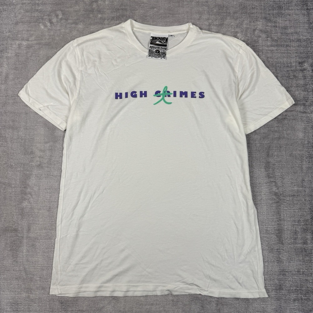 Jungmaven‎ Shirt Mens Medium White Hemp Blend Short Sleeve Sustainable USA Made